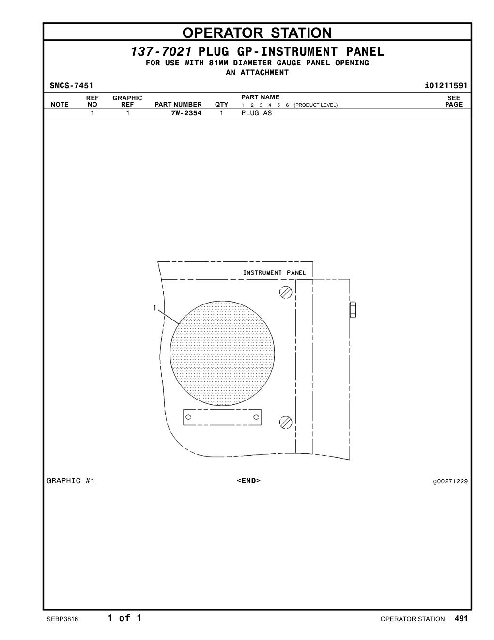 7W-2354 - PLUG AS