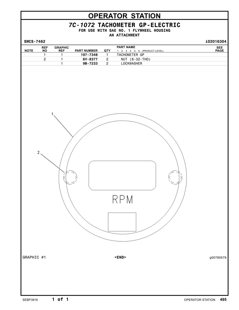 197-7348 - TACHOMETER GP