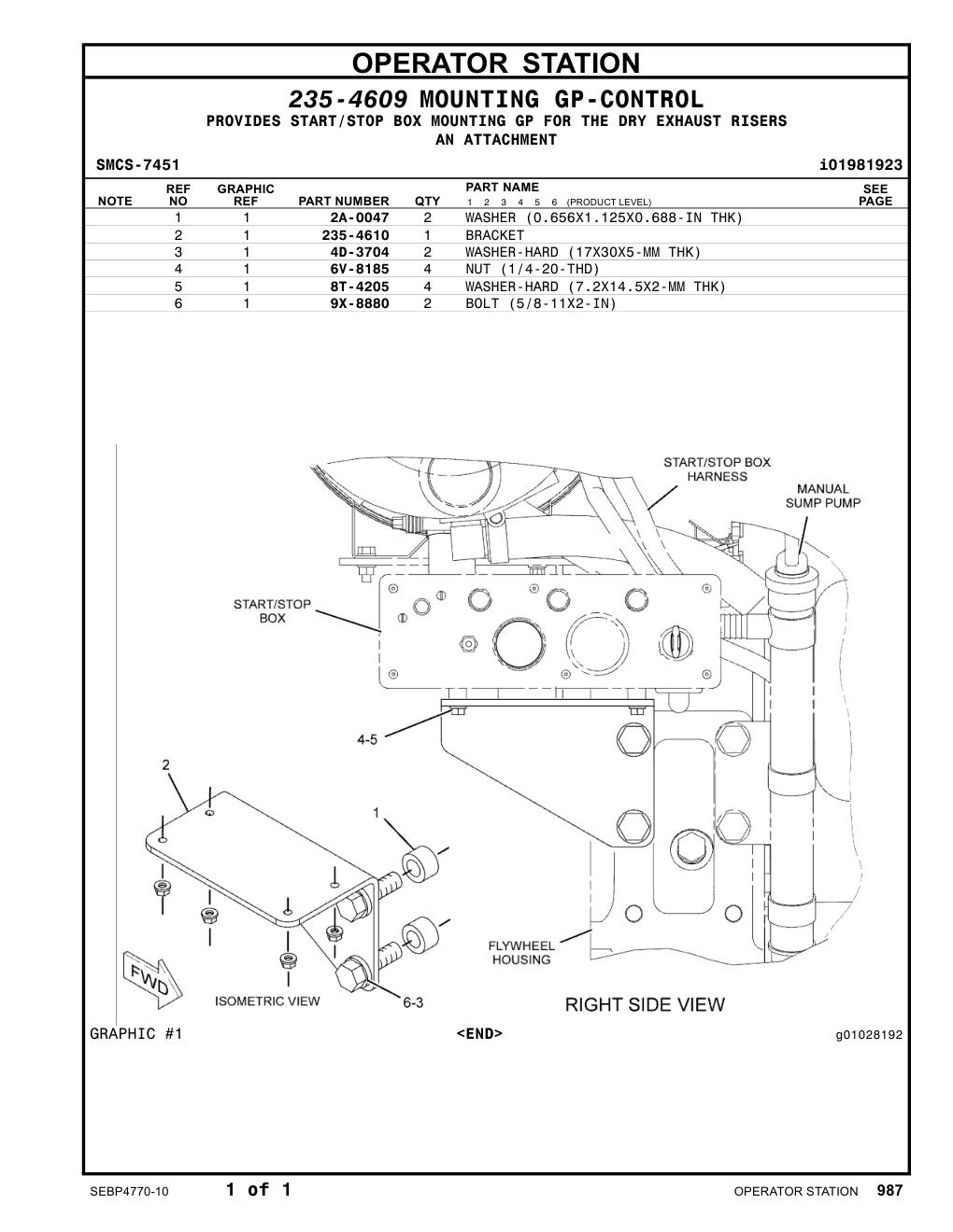 235-4610 BRACKET CAT parts manual diagram