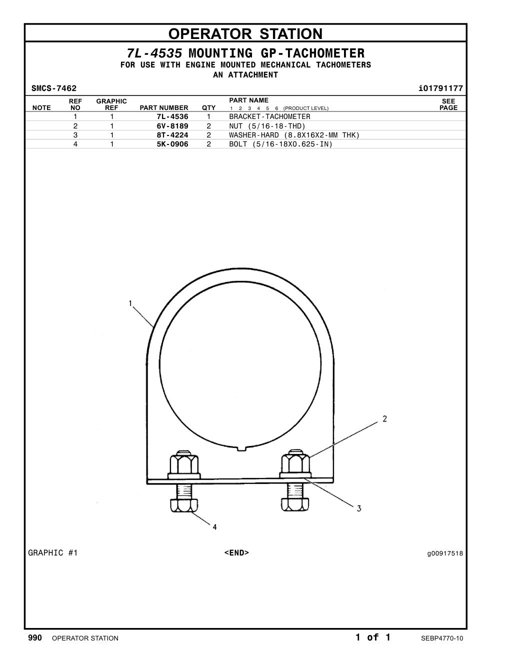 7L-4536 - BRACKET-TACHOMETER