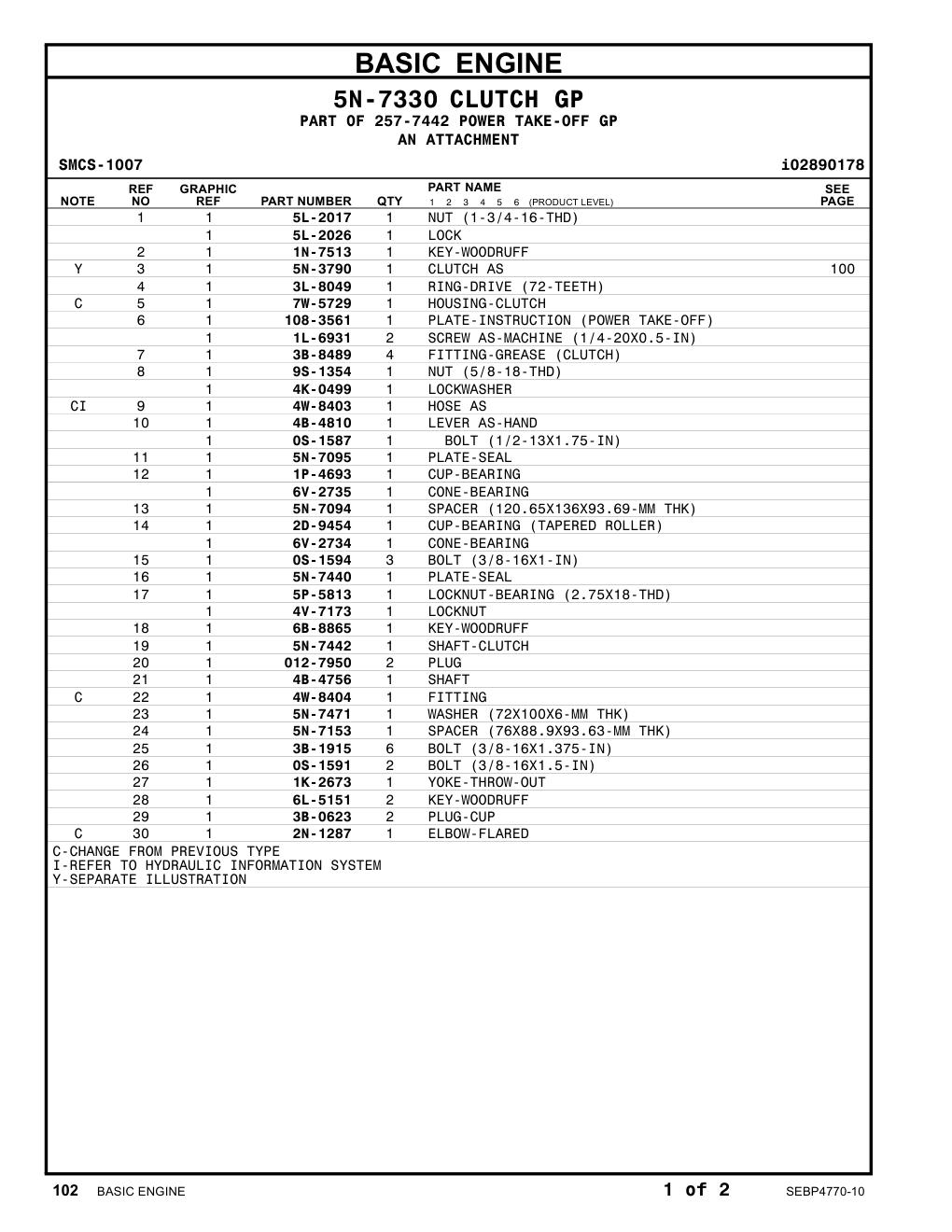 4V-7173 LOCKNUT CAT parts manual diagram