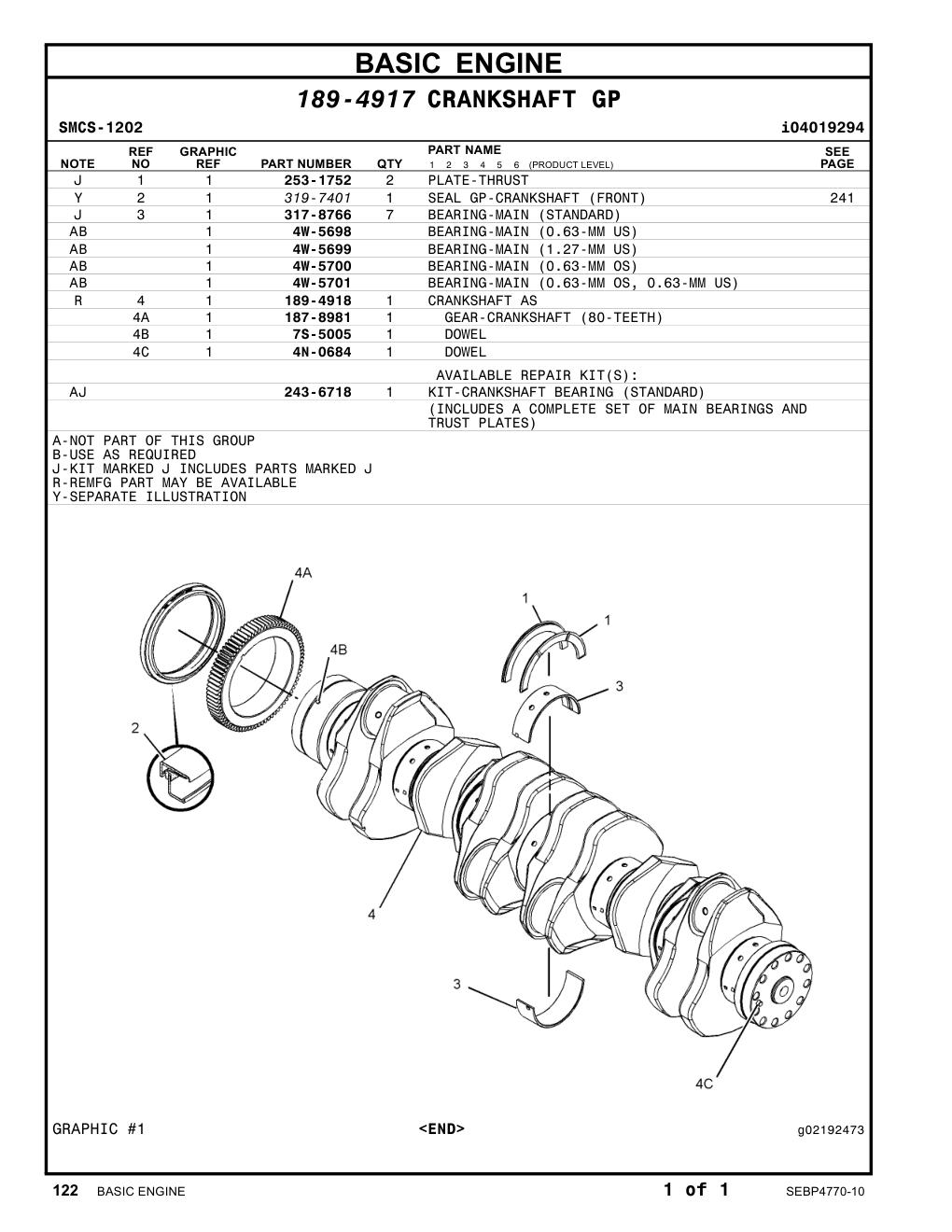 319-7401 - SEAL GP-CRANKSHAFT (FRONT)