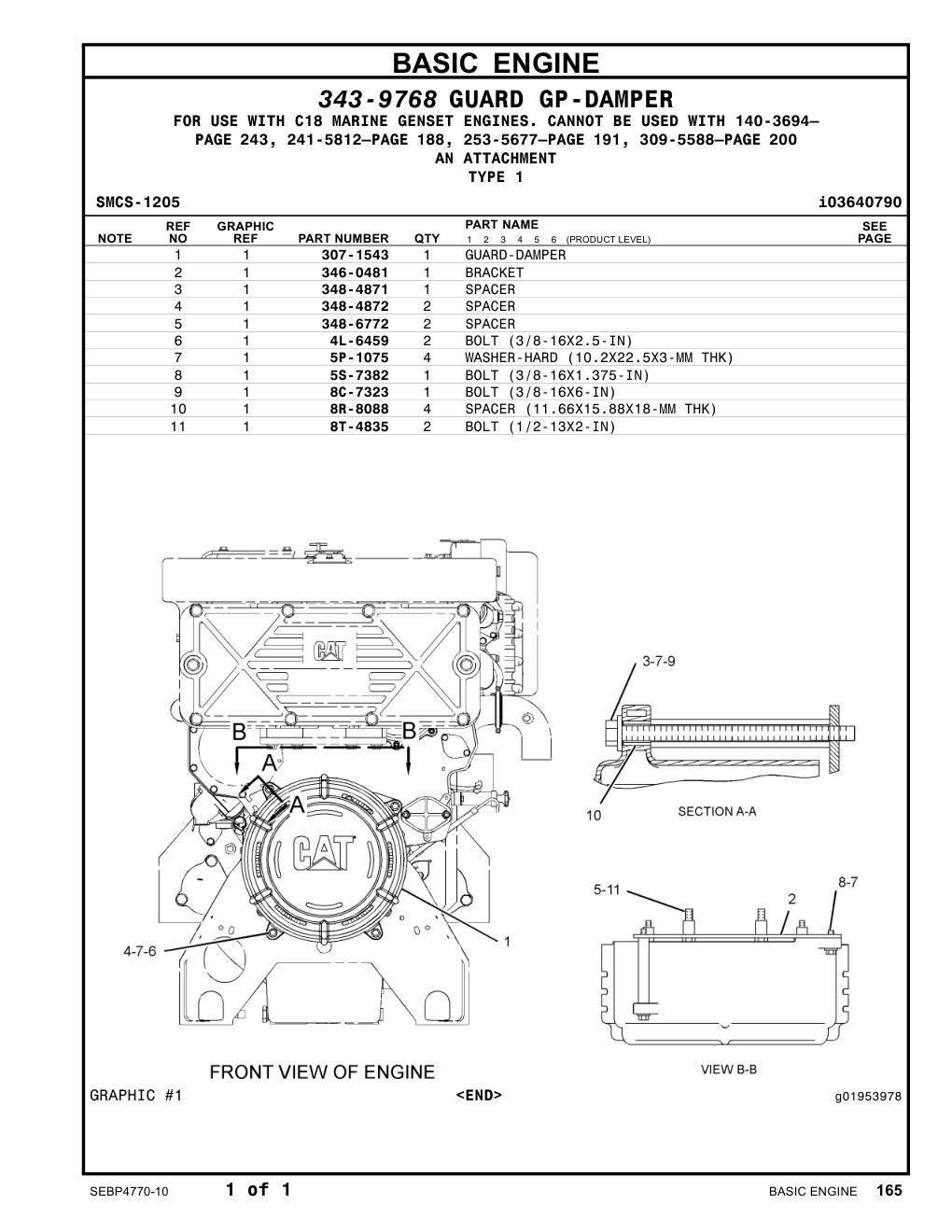 348-6772 SPACER CAT parts manual diagram
