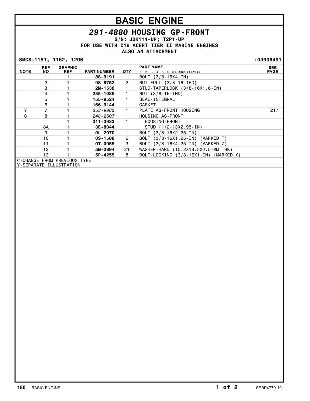 311-3933 HOUSING-FRONT CAT parts manual diagram