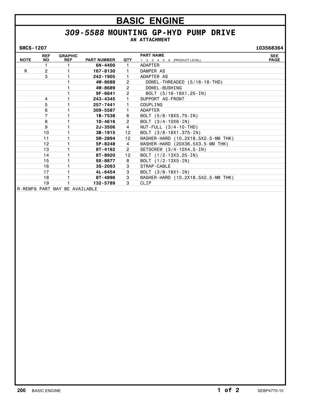 6N-4400 ADAPTER CAT parts manual diagram