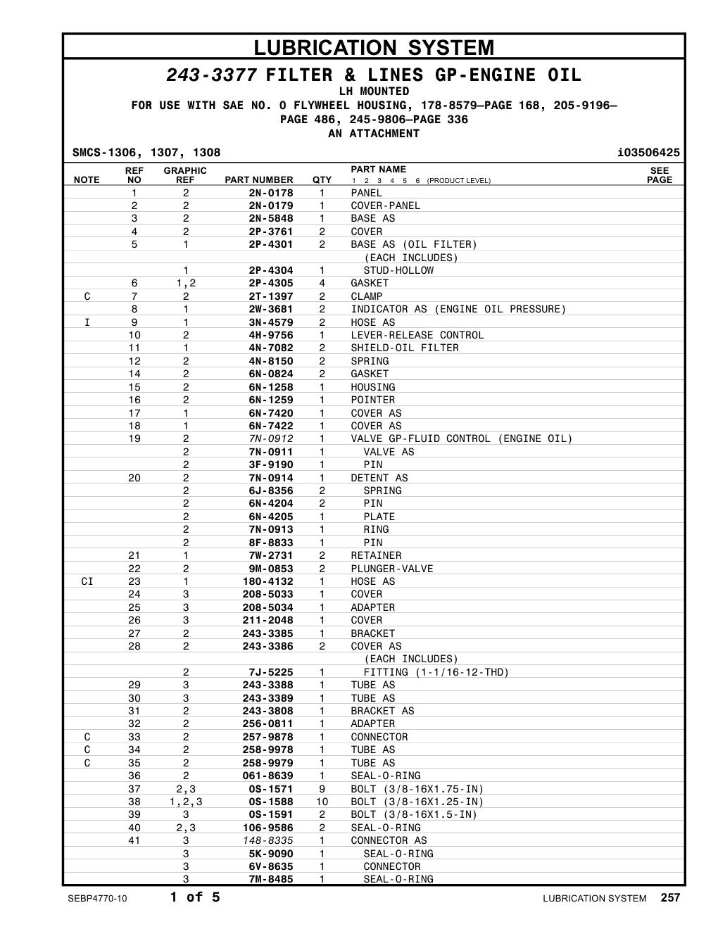 243-3389 TUBE AS CAT parts manual diagram