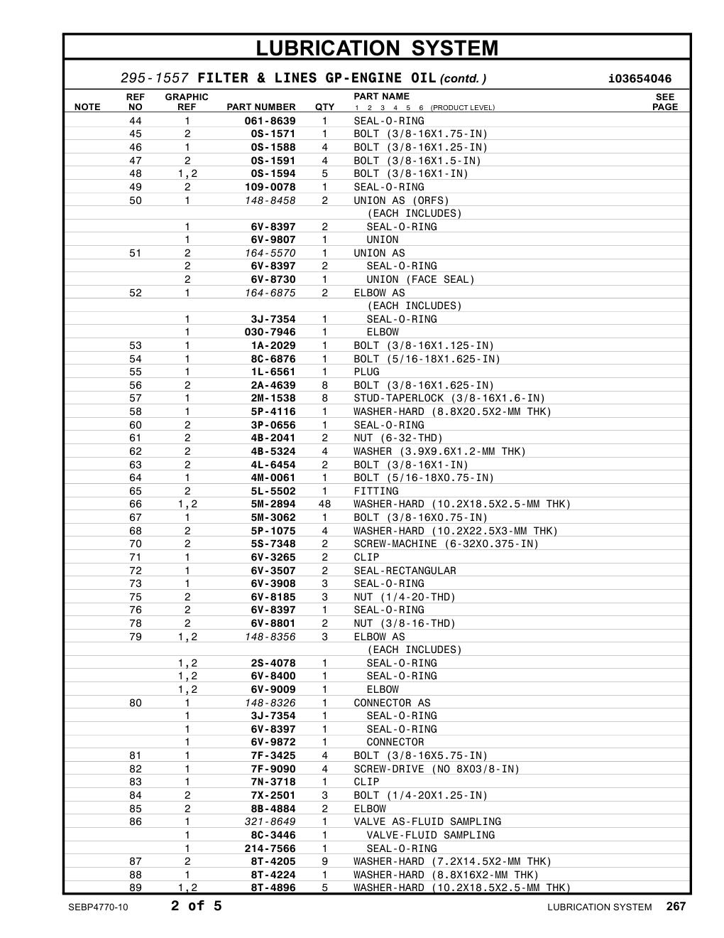 6V-8730 UNION (FACE SEAL) CAT parts manual diagram