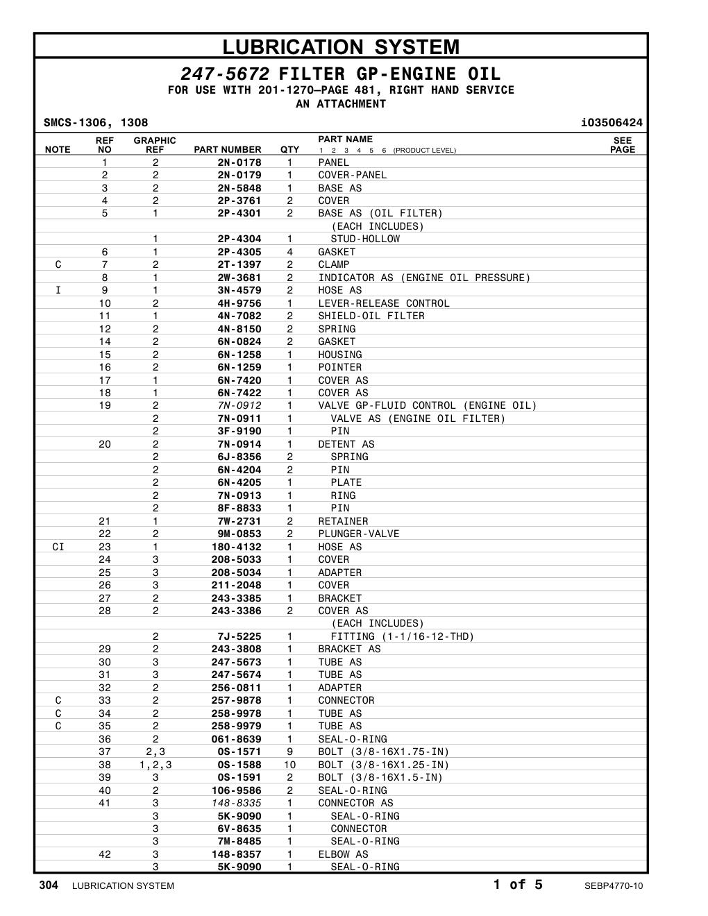 247-5674 TUBE AS CAT parts manual diagram