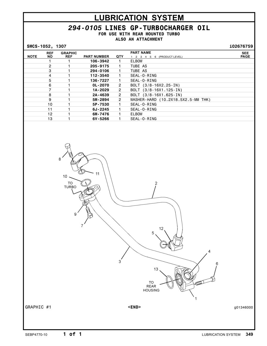 294-0106 TUBE AS CAT parts manual diagram