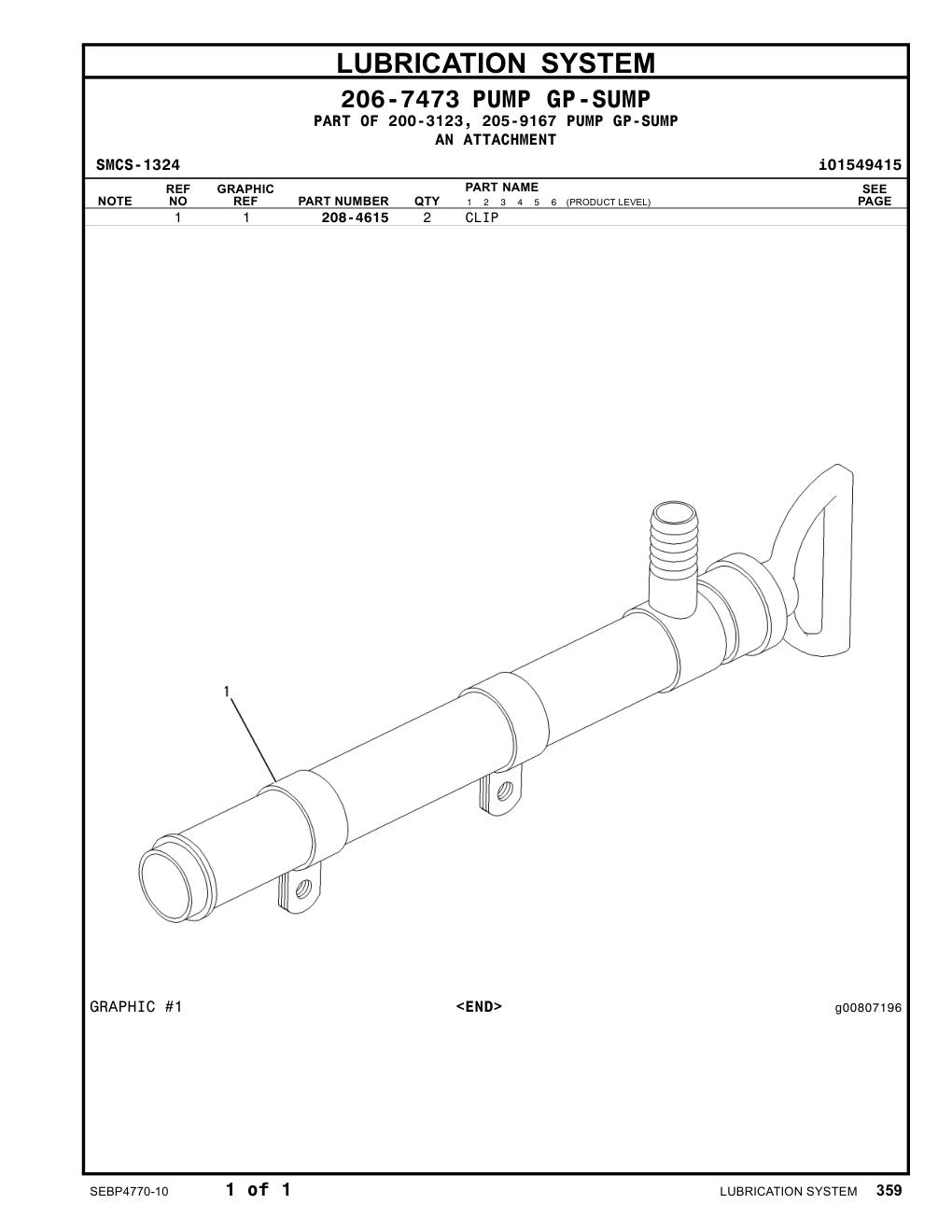 208-4615 CLIP CAT parts manual diagram