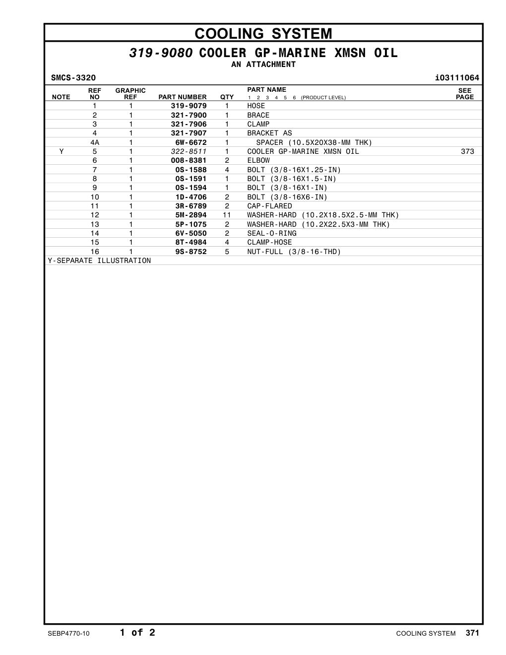 321-7900 BRACE CAT parts manual diagram