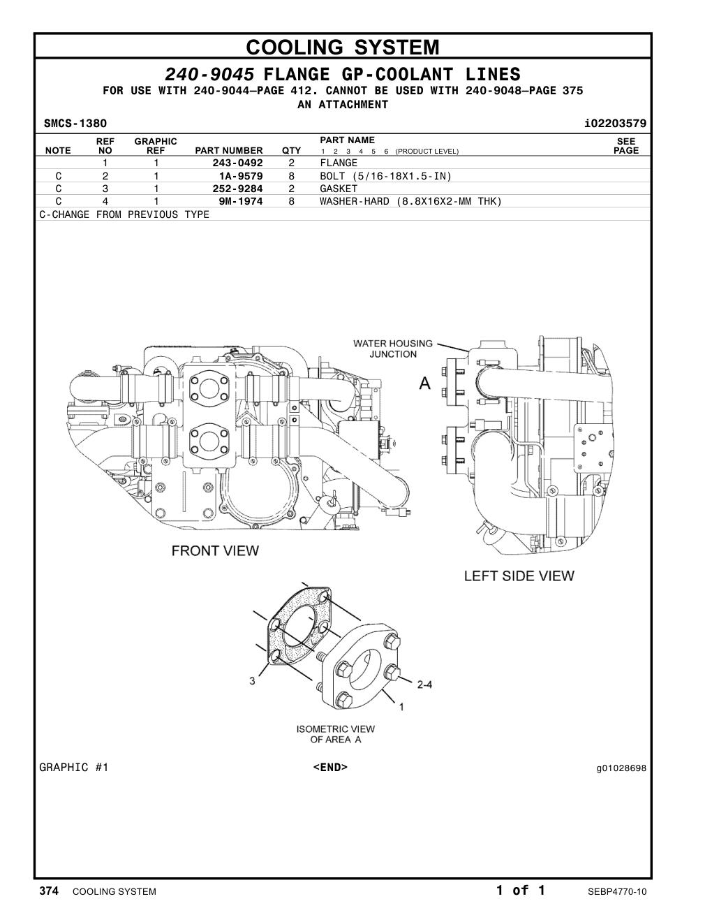 243-0492 FLANGE CAT parts manual diagram