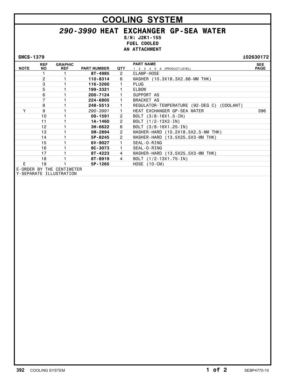 290-3991 - HEAT EXCHANGER GP-SEA WATER