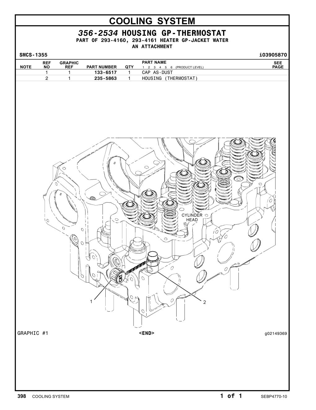 133-6517 CAP AS-DUST CAT parts manual diagram