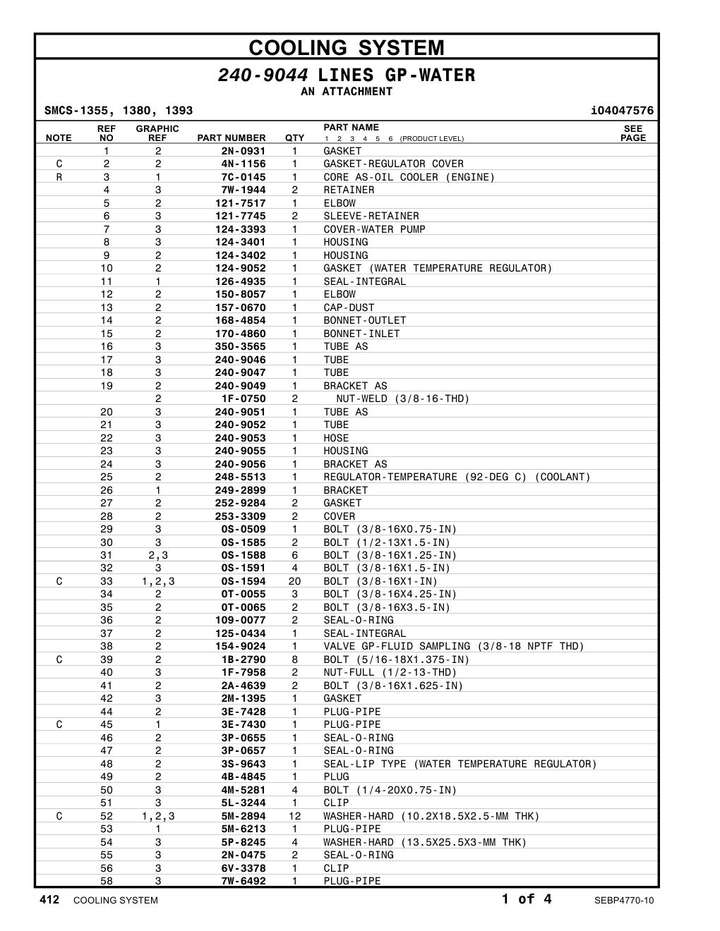 240-9047 TUBE CAT parts manual diagram