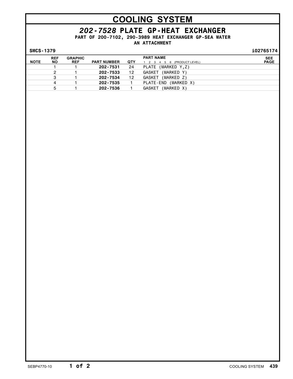 202-7535 PLATE-END (MARKED X) CAT parts manual diagram