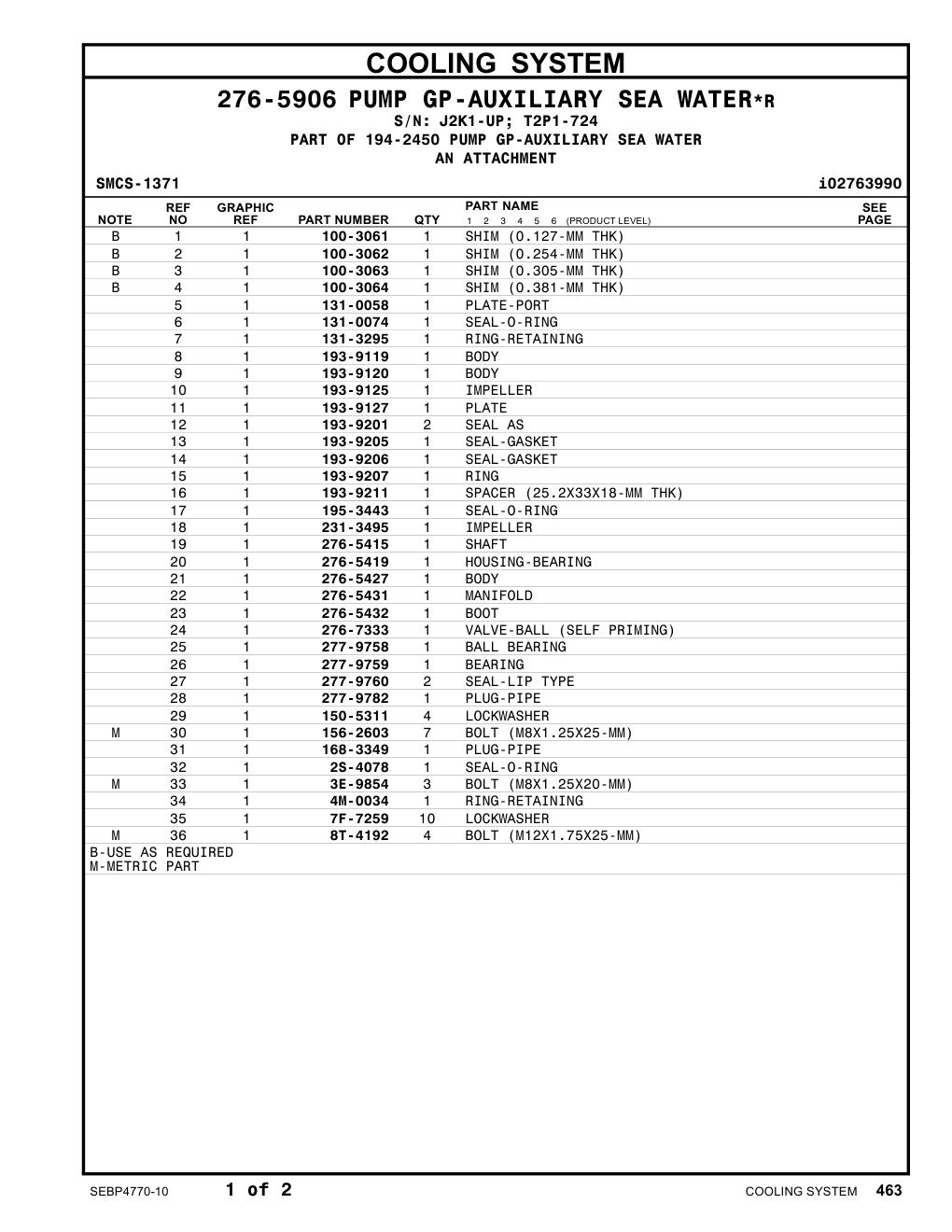 100-3062 SHIM (0.254-MM THK) CAT parts manual diagram