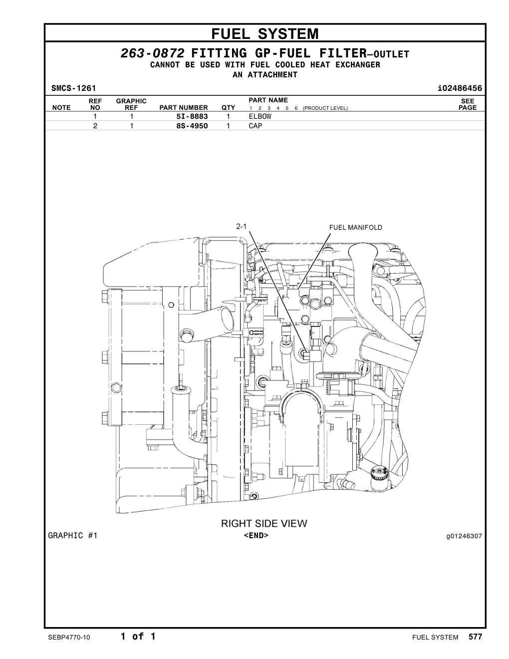 5I-8883 ELBOW CAT parts manual diagram