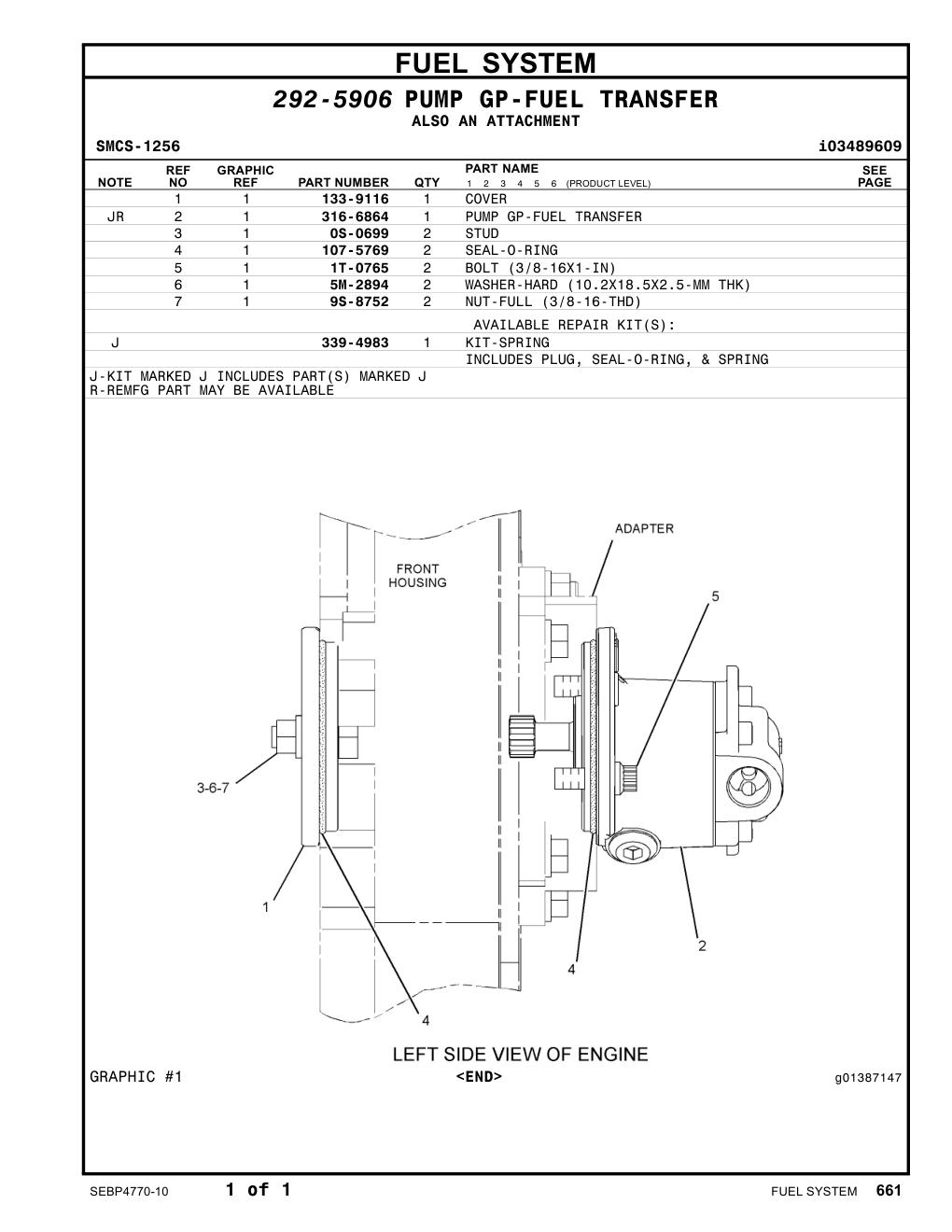 339-4983 - KIT-SPRING INCLUDES PLUG, SEAL-O-RING, & SPRING