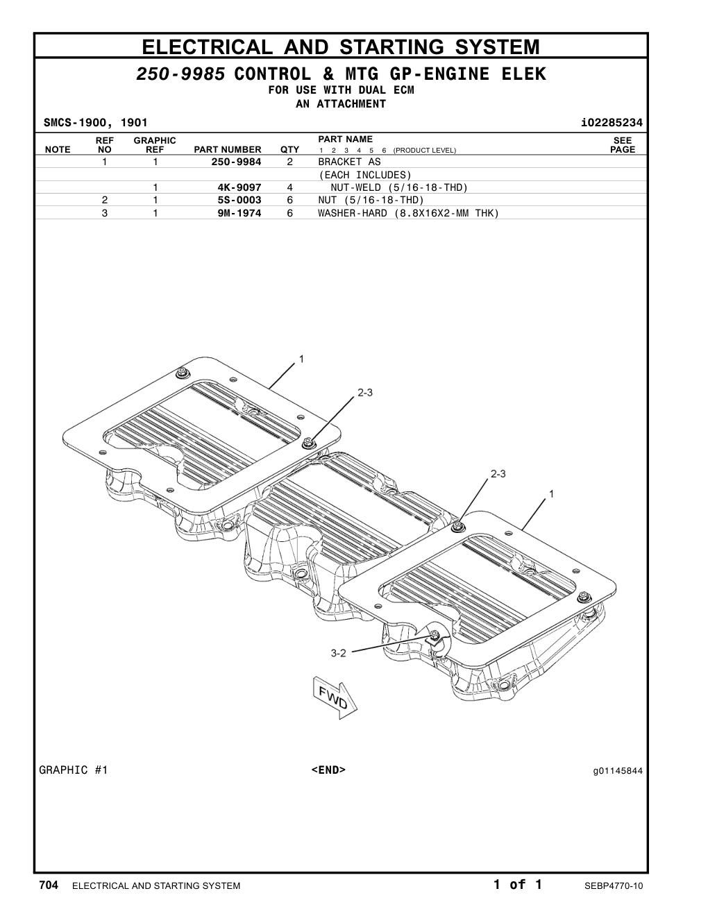 250-9984 BRACKET AS CAT parts manual diagram