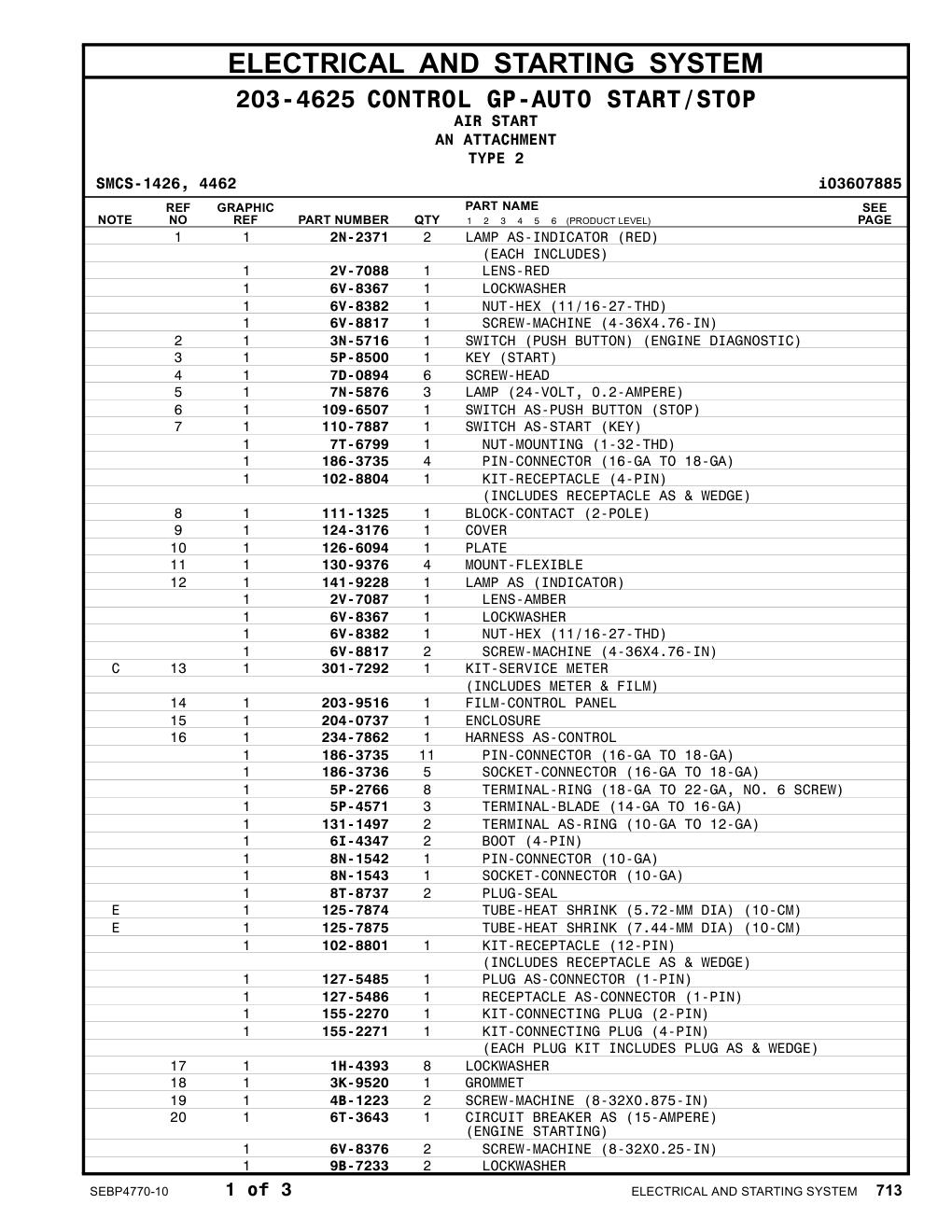 131-1497 TERMINAL AS-RING (10-GA TO 12-GA) CAT parts manual diagram
