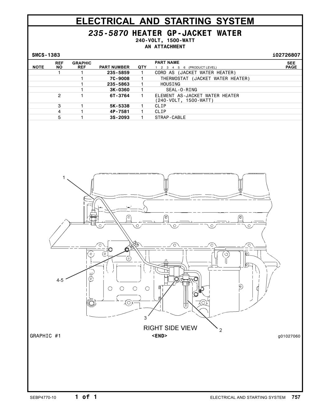 6T-3764 - ELEMENT AS-JACKET WATER HEATER
