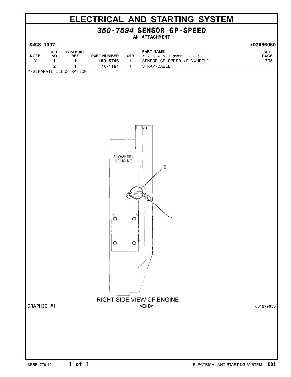 189-5746 - SENSOR GP-SPEED (ENGINE)