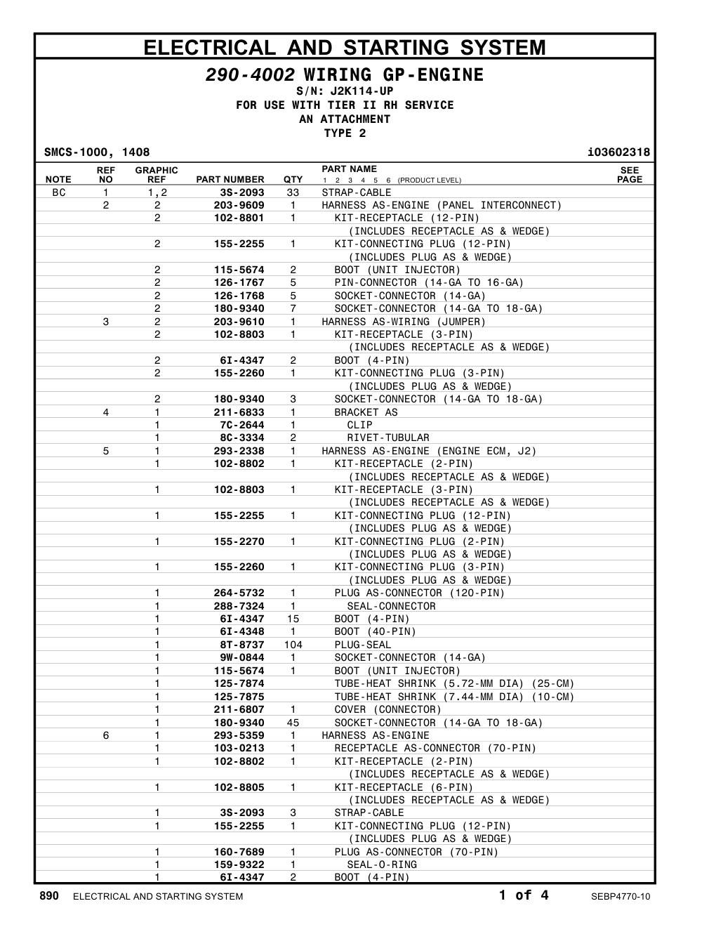 288-7324 SEAL-CONNECTOR · S/N J2K114-UP CAT parts manual diagram