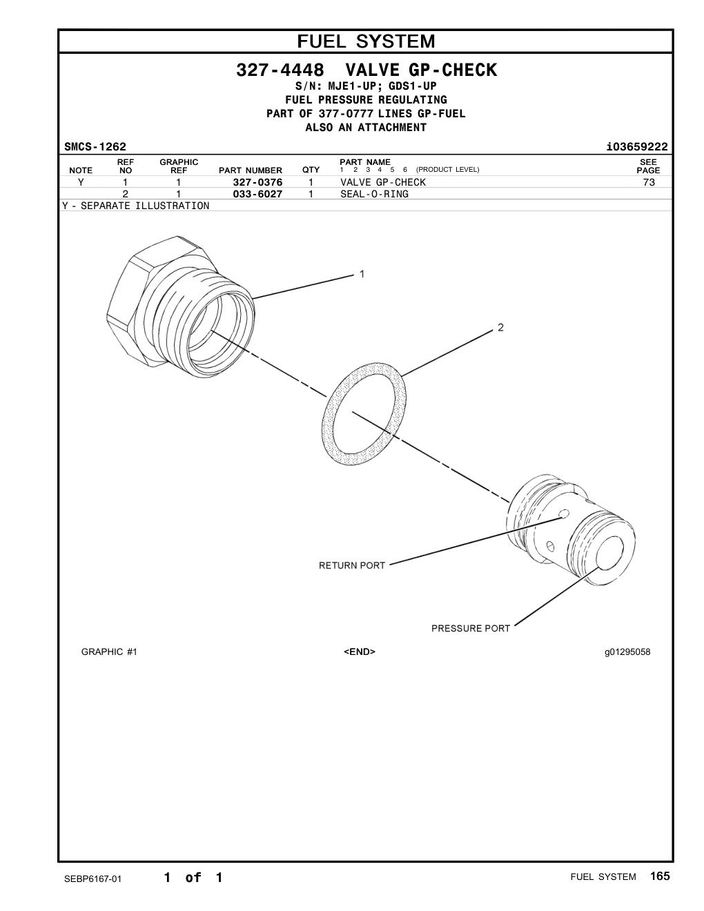 327-0376 - VALVE GP-CHECK