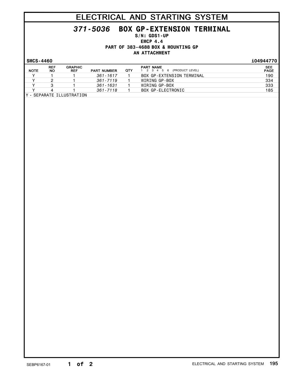 361-7119 - WIRING GP-BOX