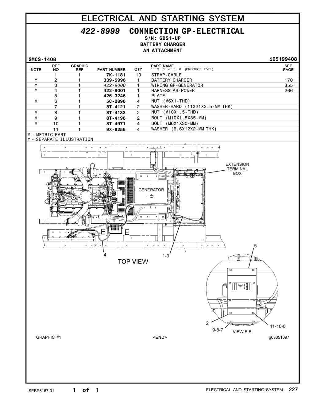 339-5996 BATTERY CHARGER · S/N GDS1-UP CAT parts manual diagram