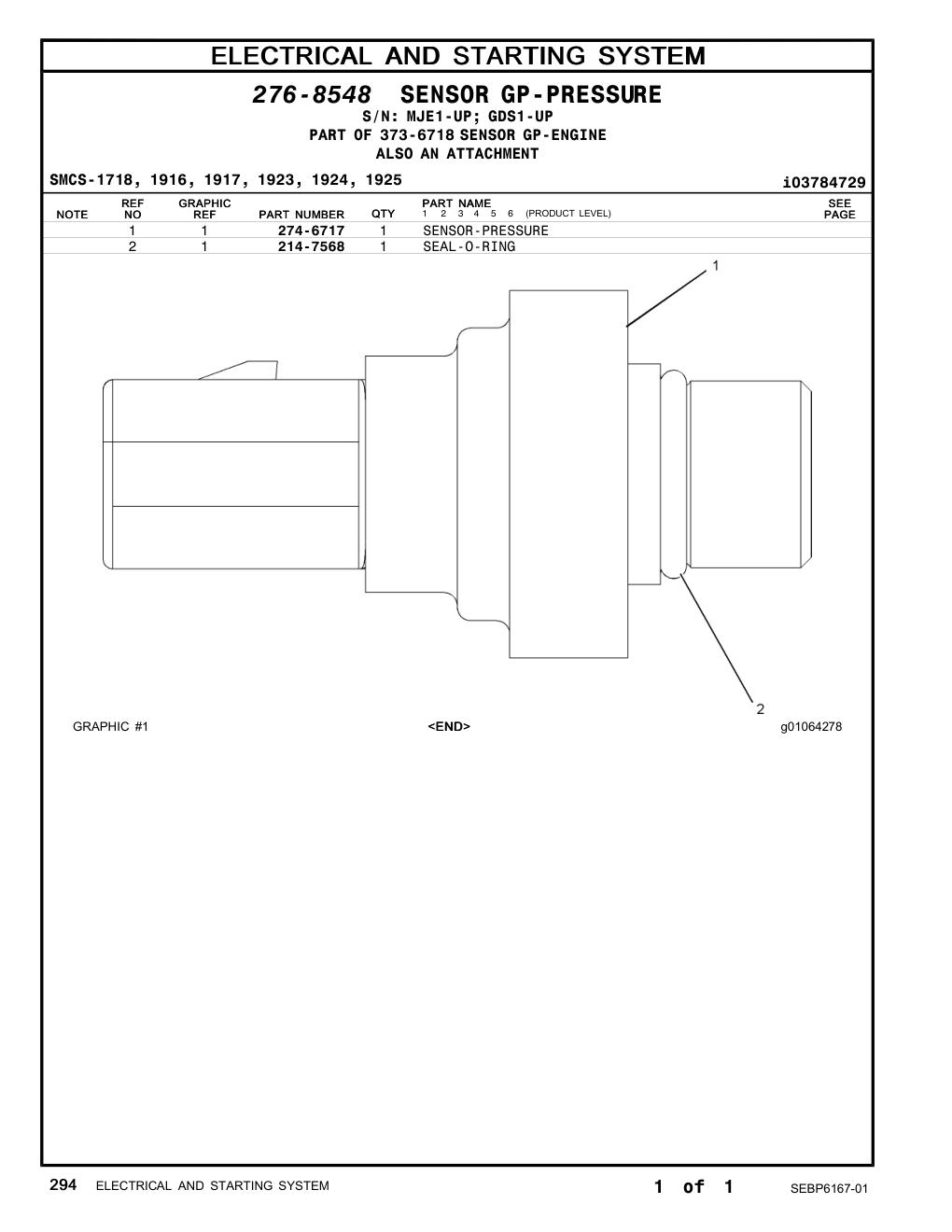 274-6717 - SENSOR-PRESSURE