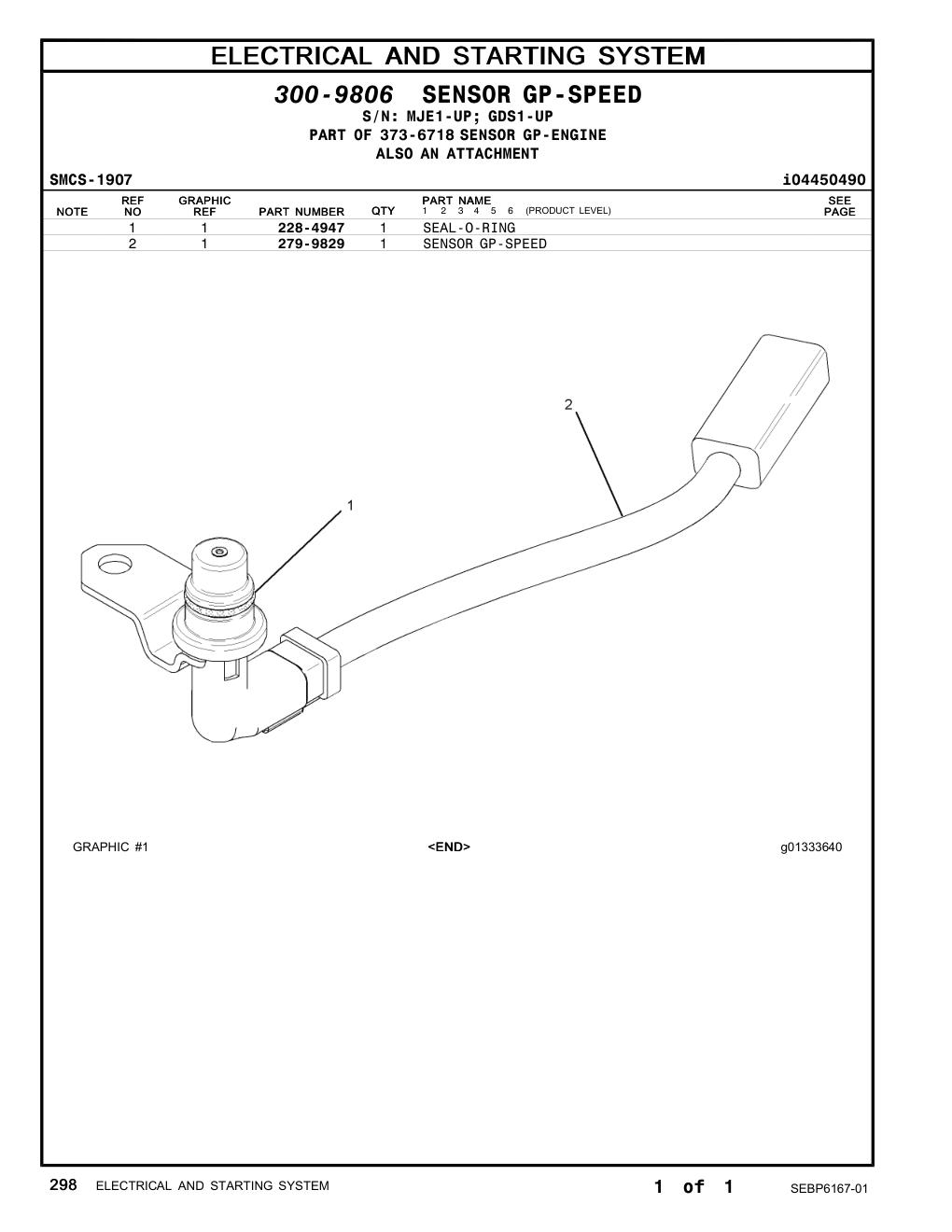 279-9829 - SENSOR GP-SPEED