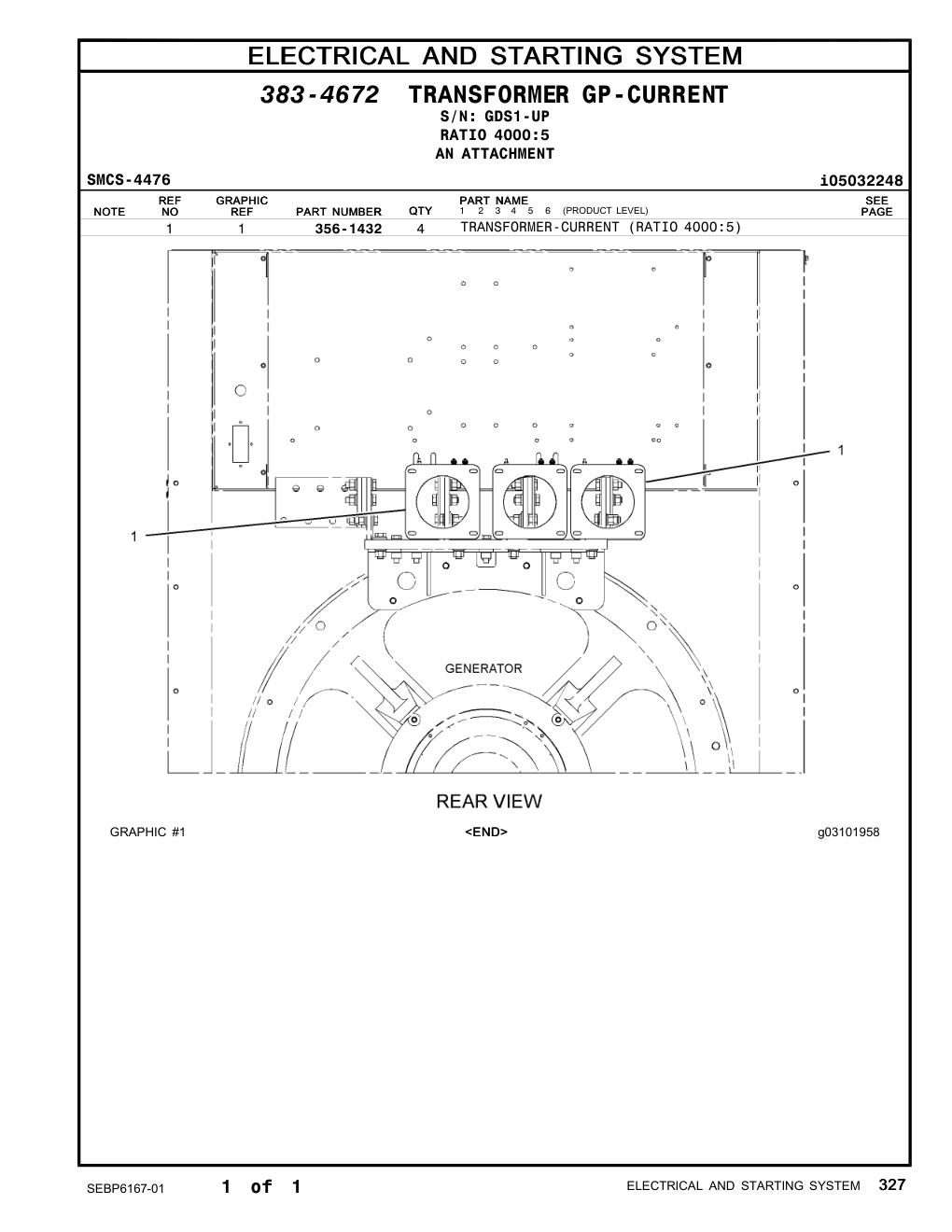 356-1432 - TRANSFORMER-CURRENT (RATIO 4000:5)