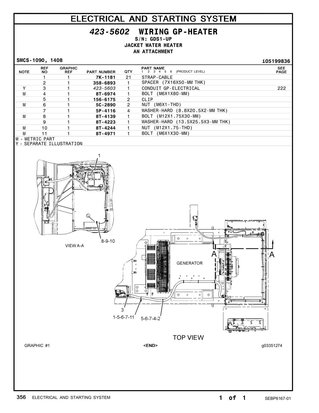 358-6893 SPACER (7X16X50-MM THK) · S/N GDS1-UP CAT parts manual diagram
