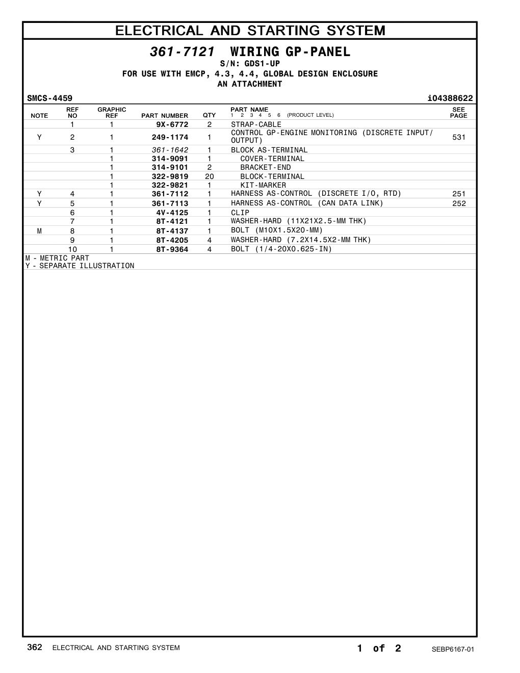 314-9091 COVER-TERMINAL · S/N GDS1-UP CAT parts manual diagram