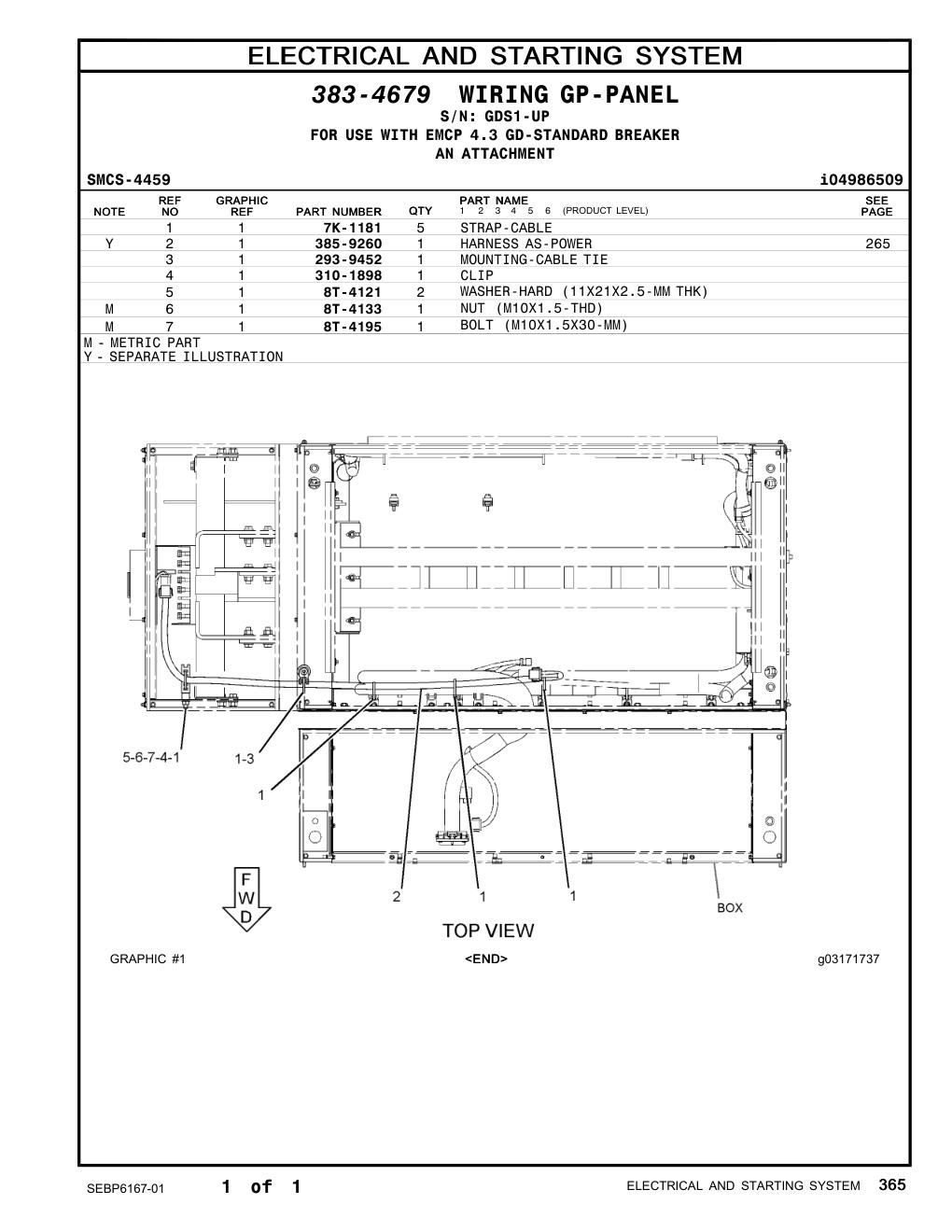 310-1898 CLIP · S/N GDS1-UP CAT parts manual diagram