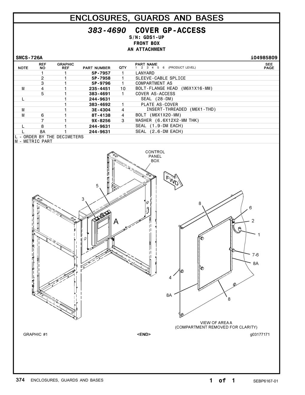 5P-7957 LANYARD · S/N GDS1-UP CAT parts manual diagram