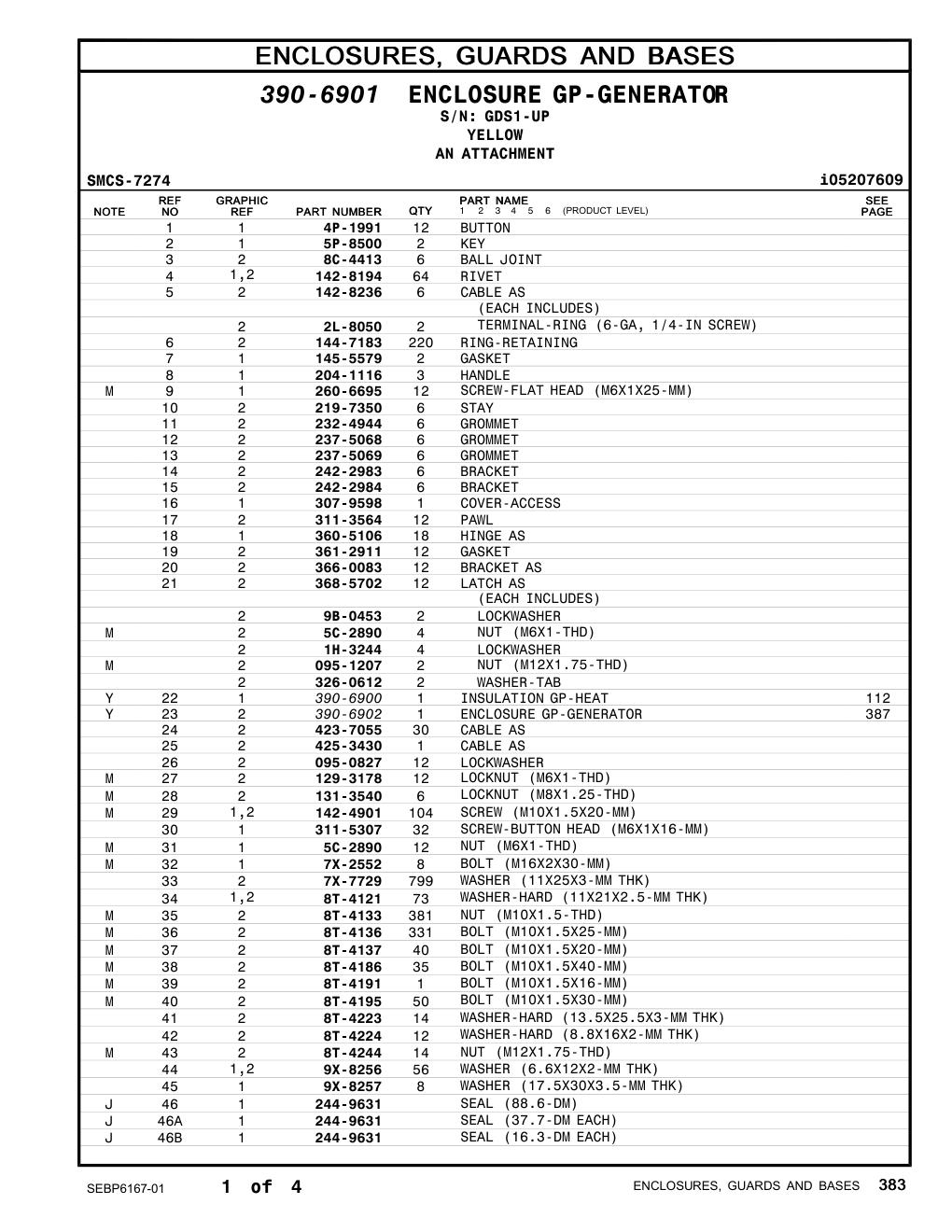 311-5307 SCREW-BUTTON HEAD (M6X1X16-MM) · S/N GDS1-UP CAT parts manual diagram