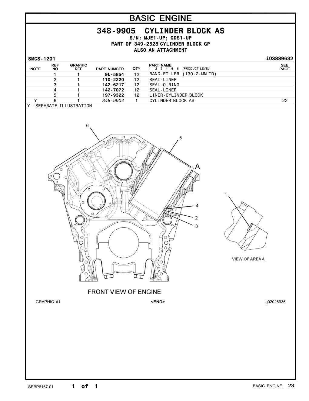 348-9904 CYLINDER BLOCK AS CAT parts manual diagram