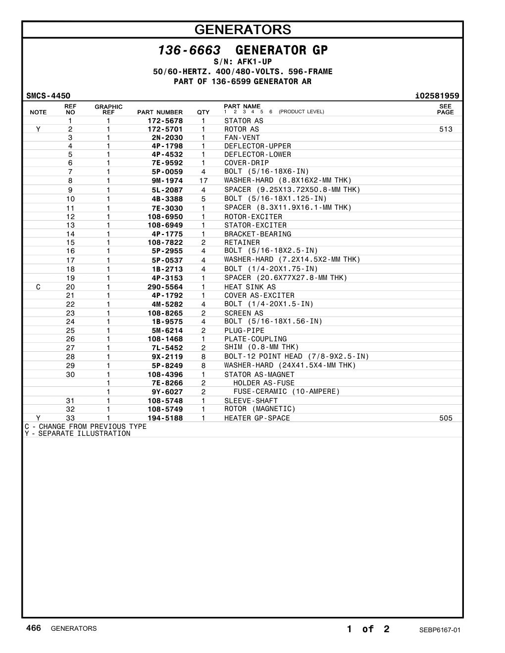 172-5678 STATOR AS · S/N AFK1-UP CAT parts manual diagram
