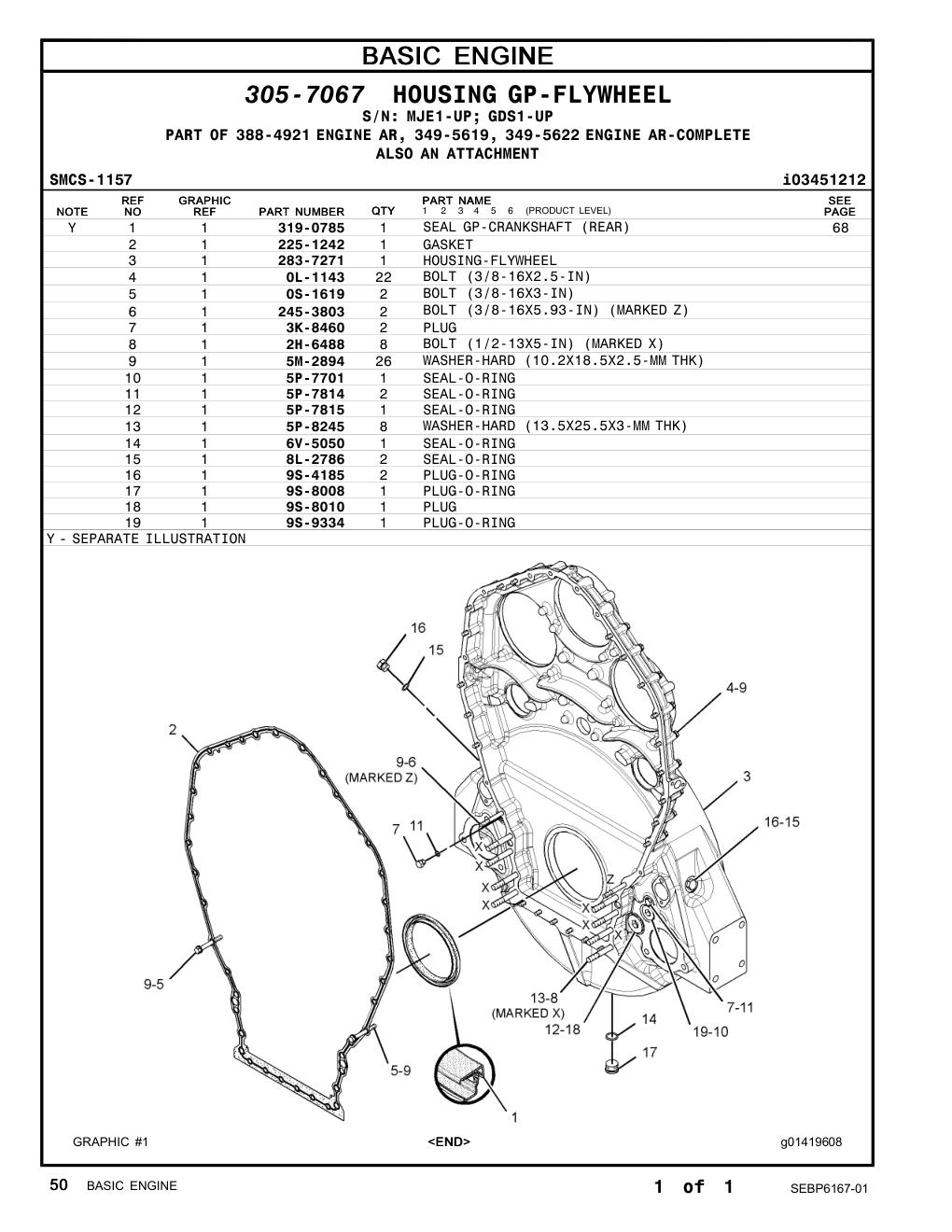 283-7271 HOUSING-FLYWHEEL CAT parts manual diagram