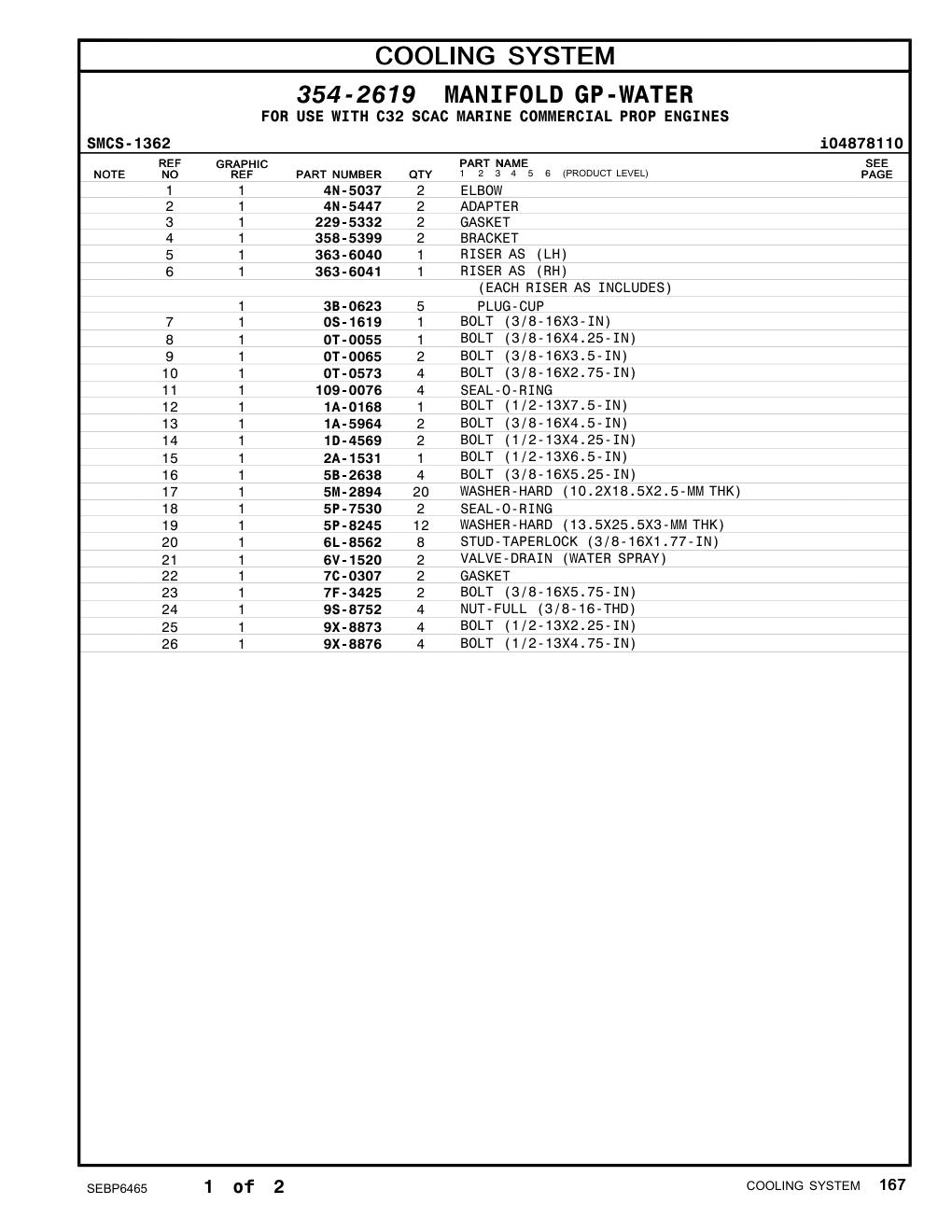 6V-1520 VALVE-DRAIN (WATER SPRAY) CAT parts manual diagram
