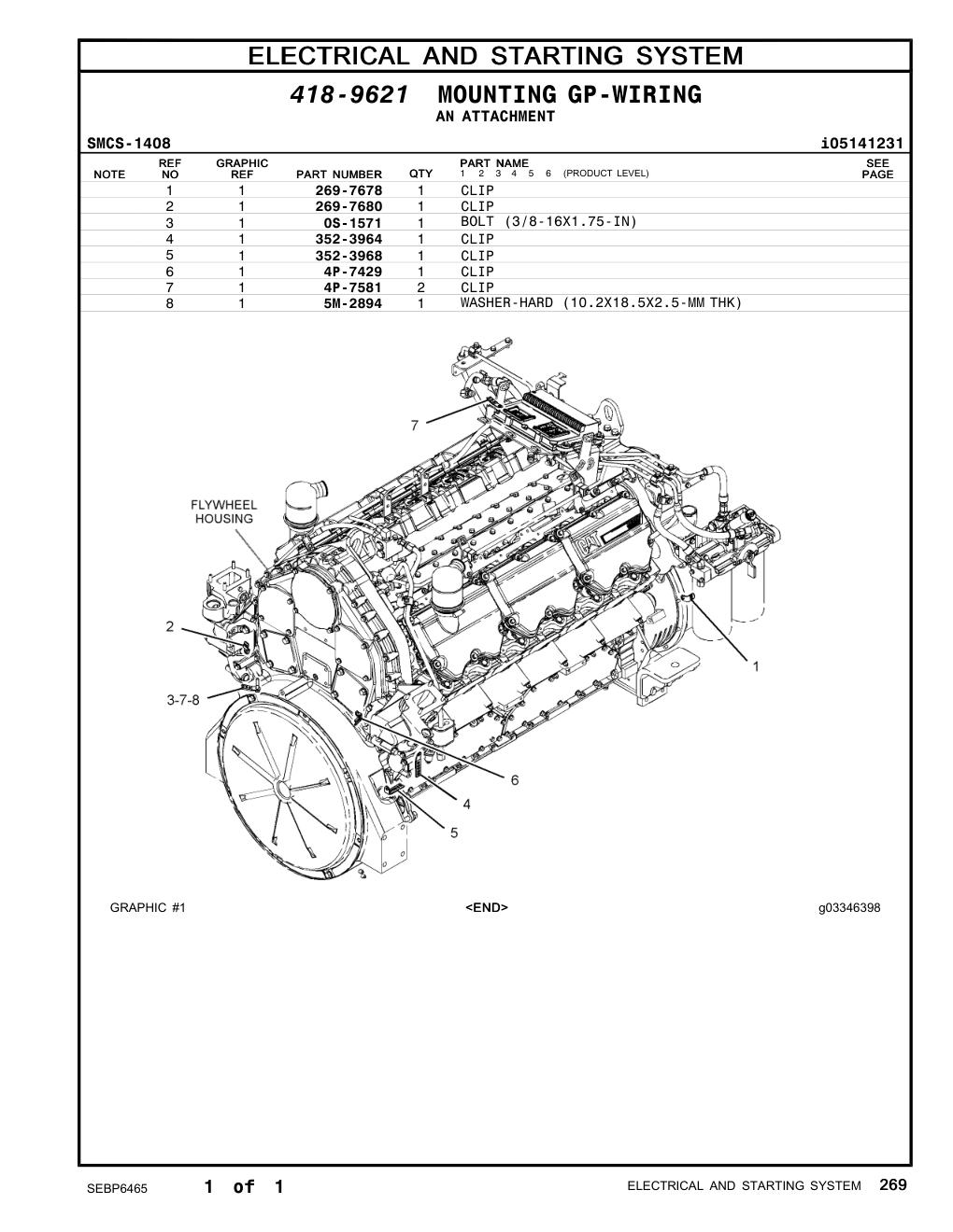 352-3964 CLIP CAT parts manual diagram