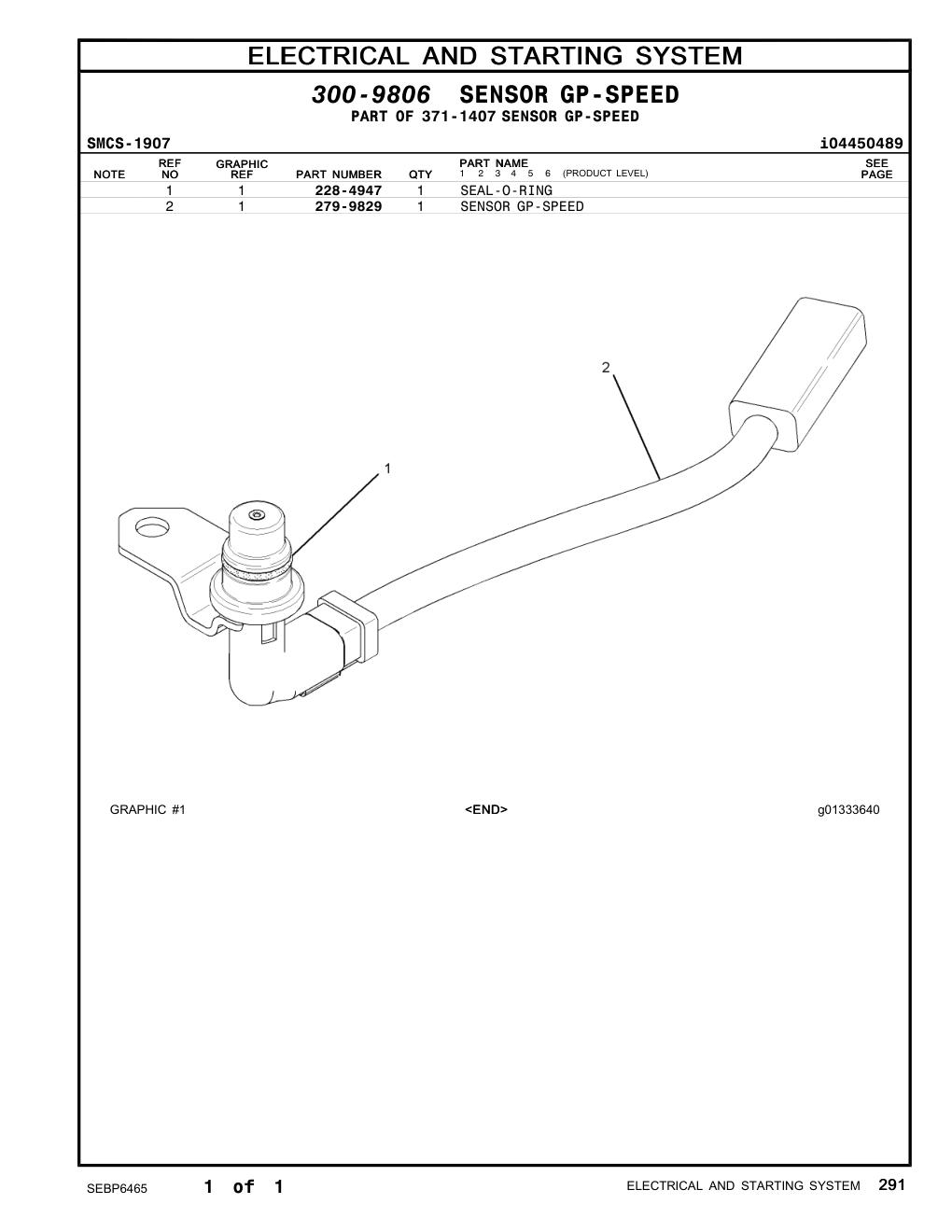 279-9829 - SENSOR GP-SPEED