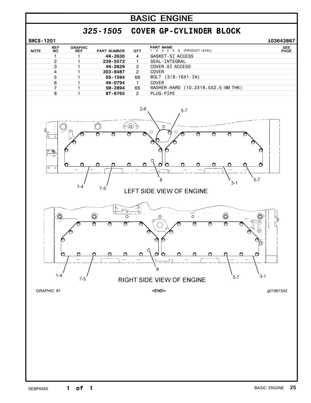 4N-2630 GASKET-SI ACCESS CAT parts manual diagram