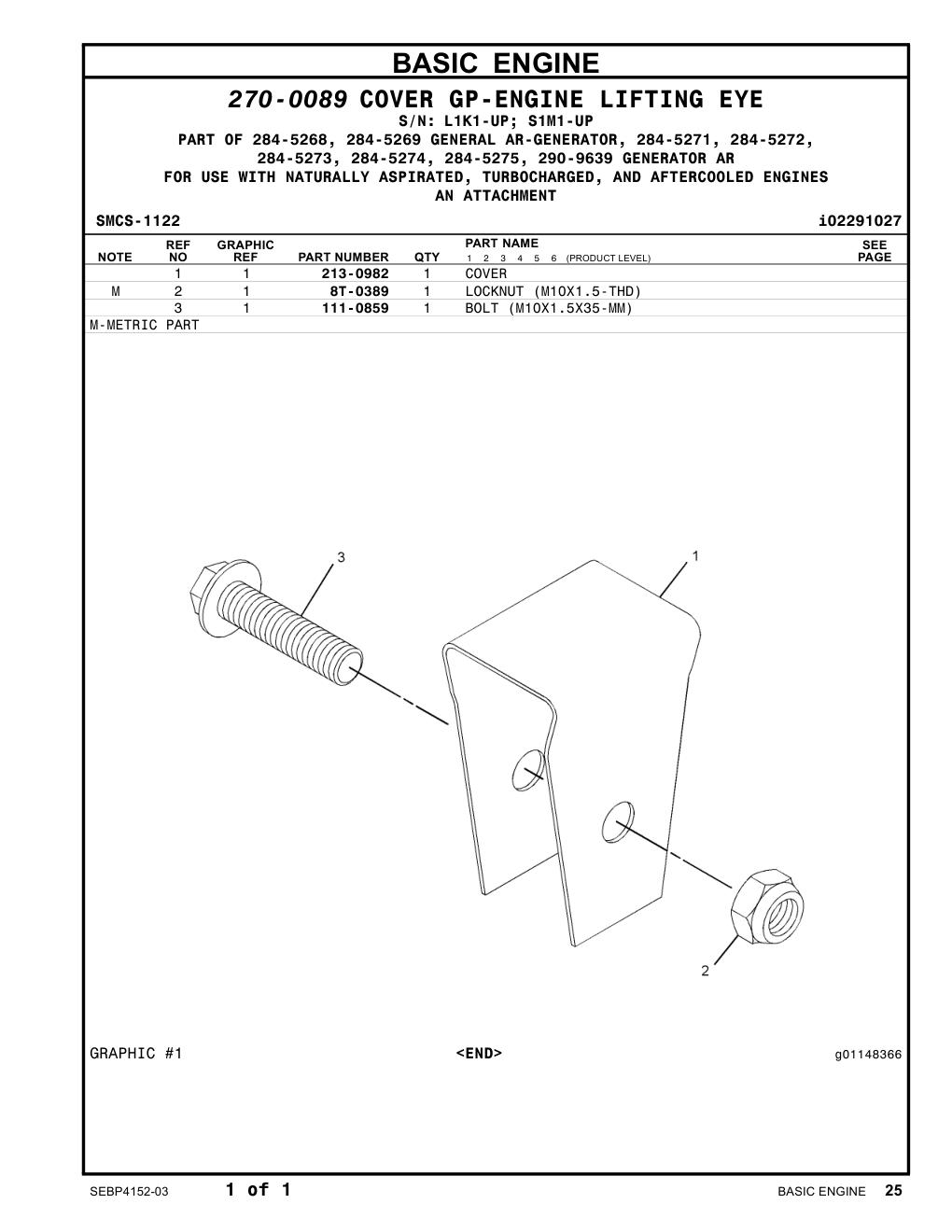 111-0859 BOLT (M10X1.5X35-MM) CAT parts manual diagram