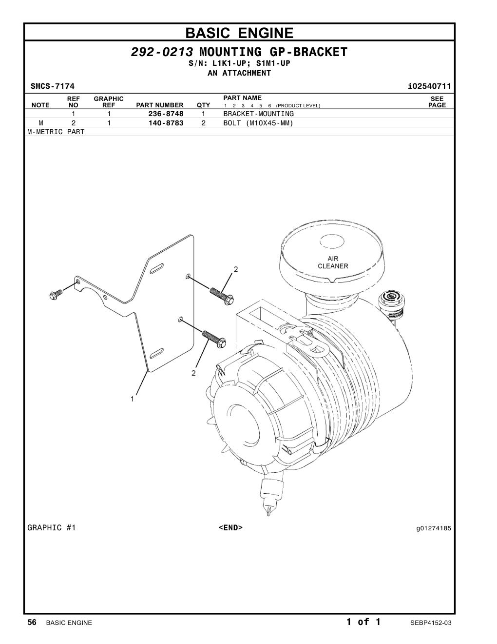 236-8748 BRACKET-MOUNTING CAT parts manual diagram