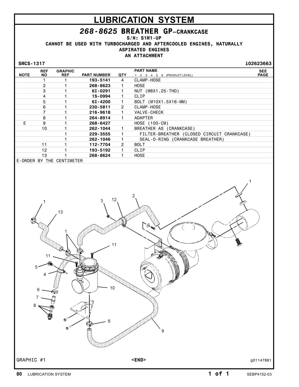 230-5811 CLAMP-HOSE · S/N S1M1-UP CAT parts manual diagram