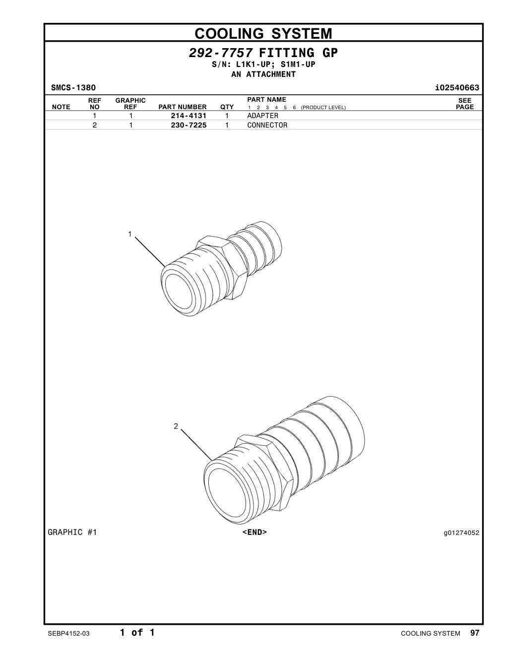 230-7225 CONNECTOR CAT parts manual diagram